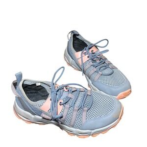 Wotte Trail Running Shoes Womens Size 9 Blue Grey Peach Mesh Hiking Sneakers